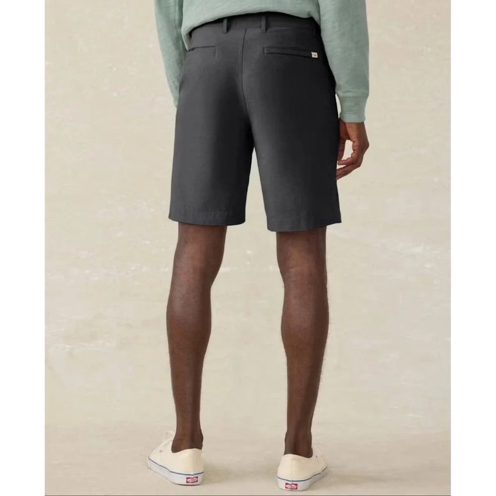 Faherty All Day 9 Inch Shorts Mens 31 Gray Stretch Chino Golf Casual Summer